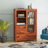 Woodwing Solid Sheesham Wood File Cabinet (Natural Finish)